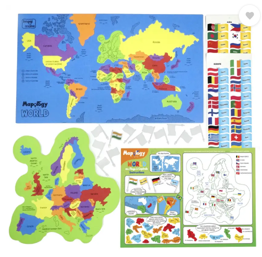 Imagimake Mapology India & World with Capitals-Educational Toy for Kids Above 5 Years (106 Pieces)