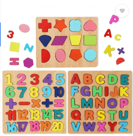 Easymart Baby Wooden Learning Educational Toy ABCD Board for Kids (Multicolor)