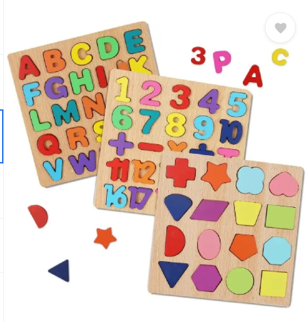 Easymart Baby Wooden Learning Educational Toy ABCD Board for Kids (Multicolor)