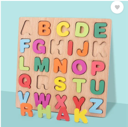 Easymart Baby Wooden Learning Educational Toy ABCD Board for Kids (Multicolor)