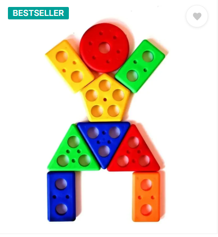 VrajVilla Stacking Toy Shape & Color Recognition Geometric Board Educational Column Puzzle (Multicolor)