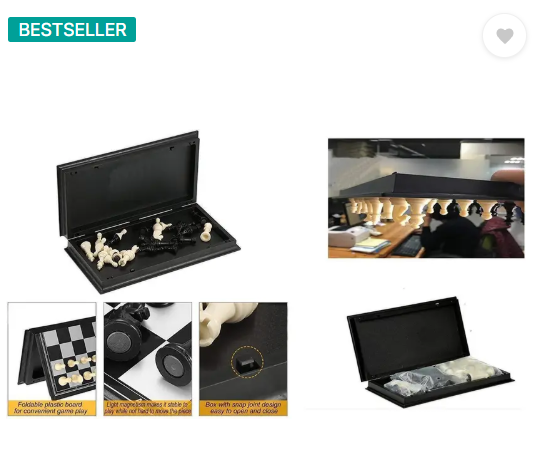 MPH ENTERPRISE Magnetic Educational Toys Travel Chess Set with Folding Board for Kids and Adults 10X10X0.75 Inch Folding Chess Board Black Color Air Football Board Game