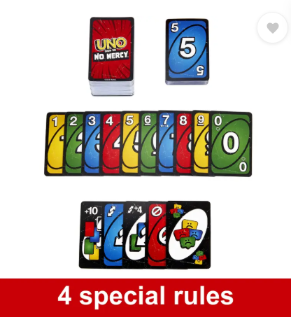mattel GAMES UNO Show em No Mercy Card Game for Kids, Adults, Parties and Travel  (Multicolor)