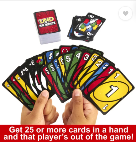 mattel GAMES UNO Show em No Mercy Card Game for Kids, Adults, Parties and Travel  (Multicolor)