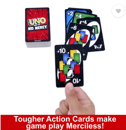 mattel GAMES UNO Show em No Mercy Card Game for Kids, Adults, Parties and Travel  (Multicolor)