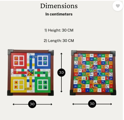 Fast Rush Ludo Board Game Snake & Ladders Board Game (2 in 1 Game Combo) Educational Board Games