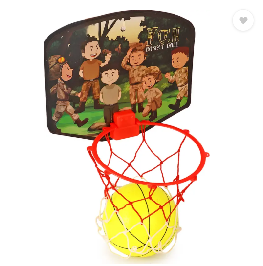 Toy Basket ball kit for kids playing indoor basket ball hanging board with ball (Red, Yellow)