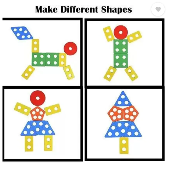 VrajVilla Blocks Puzzle Geometric Train Early Learning Educational Toy (Multicolor)