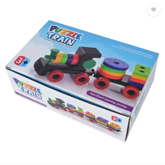 VrajVilla Blocks Puzzle Geometric Train Early Learning Educational Toy (Multicolor)