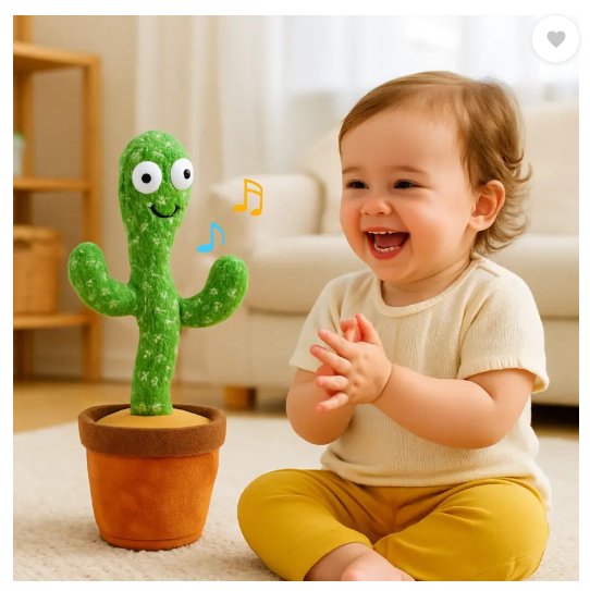 TIKKOST Talking Cactus Baby Toy - 20 mm (Green)