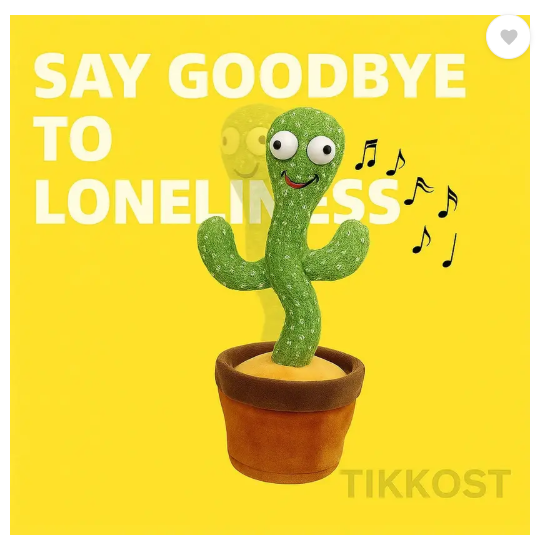 TIKKOST Talking Cactus Baby Toy - 20 mm (Green)