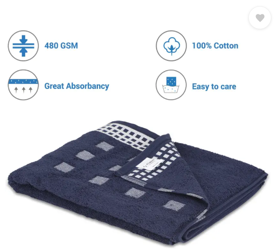 Flipkart SmartBuy 480 GSM Cotton Bath Towel