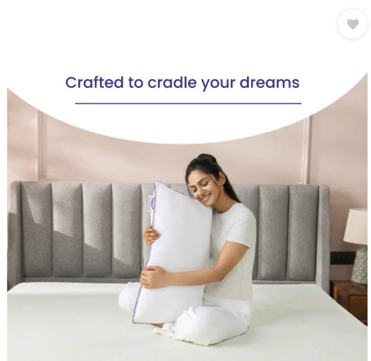 Livpure Smart Cloud Essentia Microfibre Solid Sleeping Pillow Pack of 2 (White)