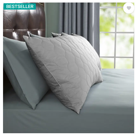 LA VERNE QUILTED Microfibre Solid Sleeping Pillow Pack of 2 (Grey)