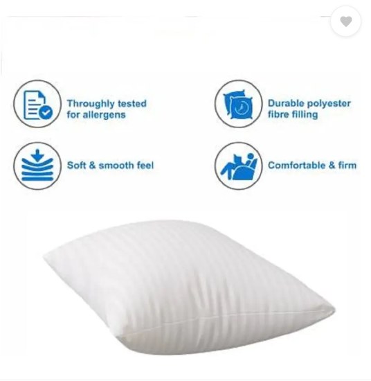 YandAM YandAM Microfibre Solid Sleeping Pillow Pack of 2 (White)