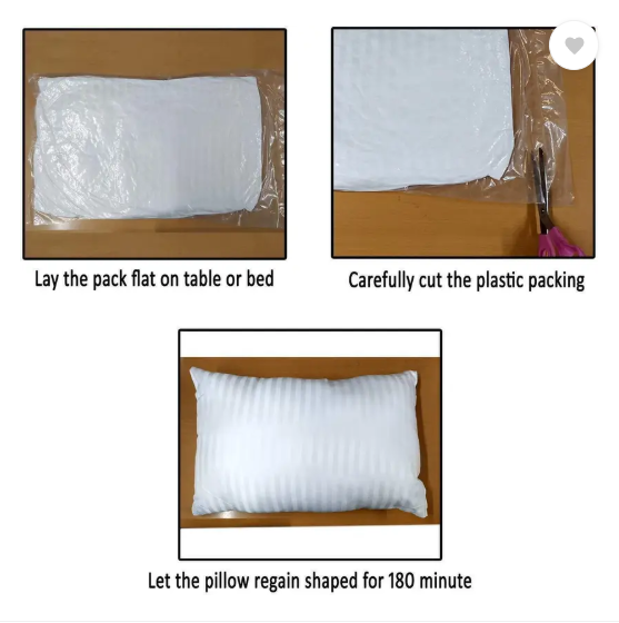 YandAM YandAM Microfibre Solid Sleeping Pillow Pack of 2 (White)