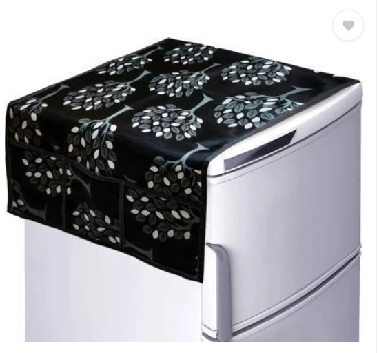 Crosmo Refrigerator Cover  (Width: 56 cm, Black Tree 2)