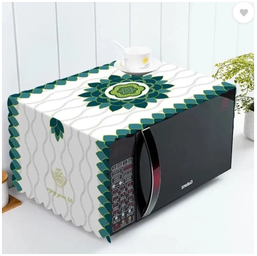 DARSHANAM WORLD Microwave Oven Cover  (Width: 109 cm, GREEN, WHITE)