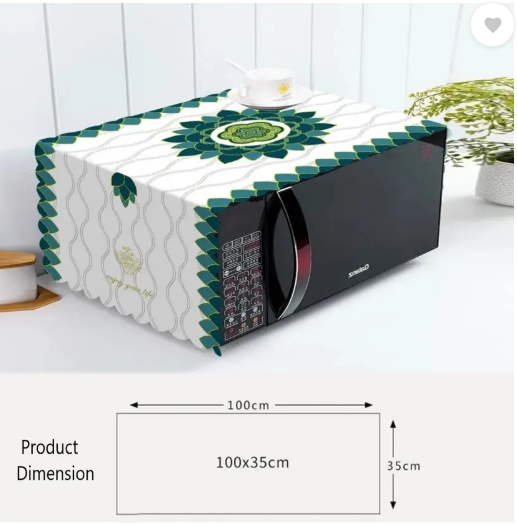 DARSHANAM WORLD Microwave Oven Cover  (Width: 109 cm, GREEN, WHITE)