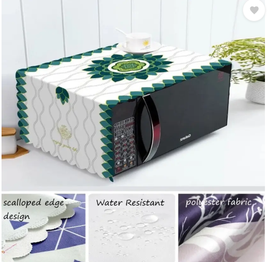 DARSHANAM WORLD Microwave Oven Cover  (Width: 109 cm, GREEN, WHITE)