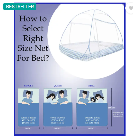 Kolar Polyester Adults Washable Double Bed Machardani, 6.5 Feet x 6.5 Feet King Size Premium Mosquito Net  (Blue, Tent)