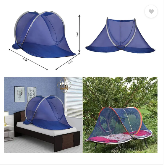 Ghuraba Cotton Adults Washable Single Bed Mosquito Net Mosquito Net  (Blue, Tent)