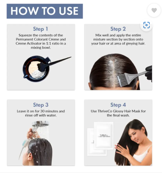 ThriveCo Permanent Color Creme | No Ammonia | No PPD | Powered by HYAPLEX™ , Dark Brown , Dark Brown
