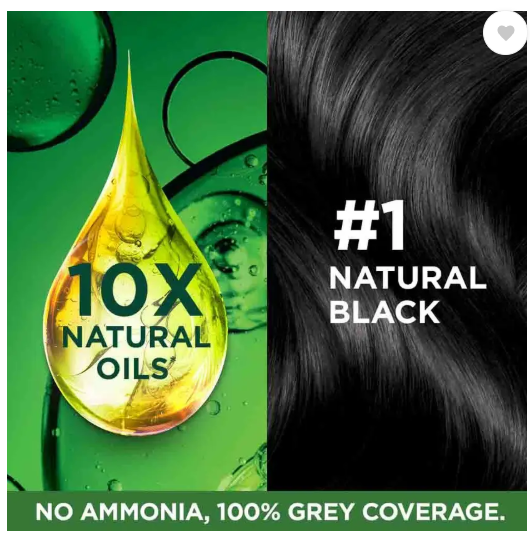 GARNIER Color Naturals Creme Hair Colour |Long-lasting color & Shine , Shade 1, Natural Black