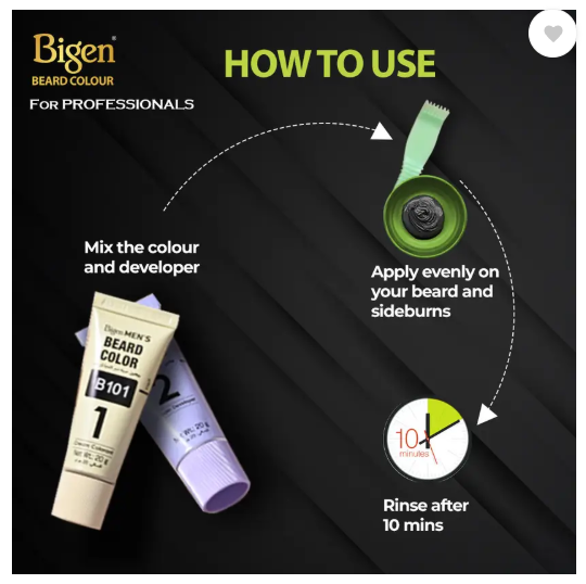Bigen Professional Beard Color B101 , Natural Black