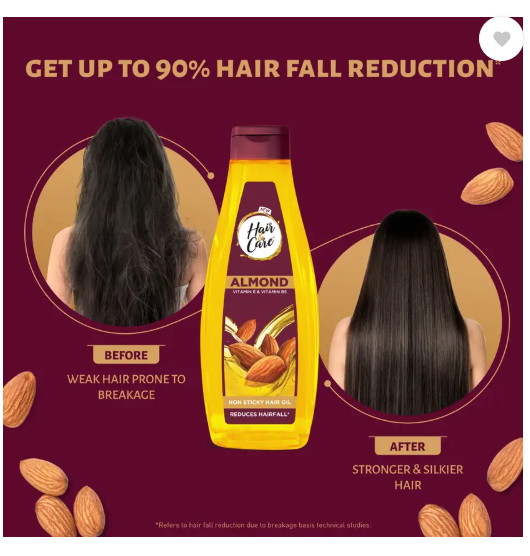 HAIR & CARE with Almond, Non-Sticky Oil Hair Oil  (700 ml)