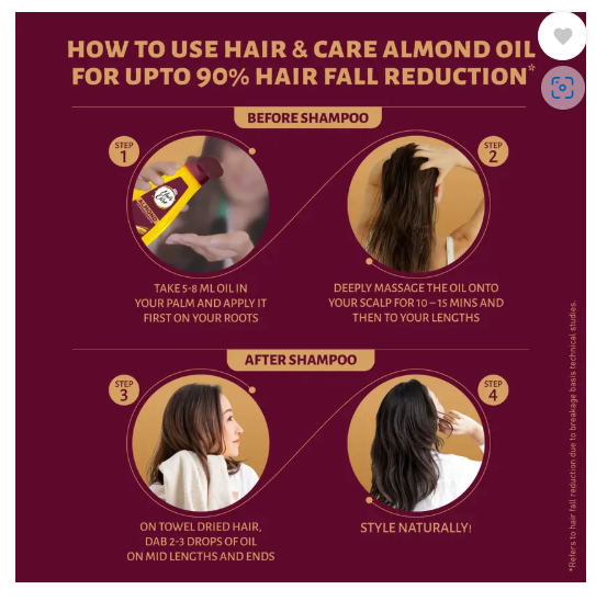 HAIR & CARE with Almond, Non-Sticky Oil Hair Oil  (700 ml)