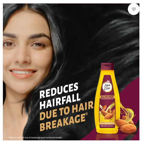HAIR & CARE with Almond, Non-Sticky Oil Hair Oil  (700 ml)