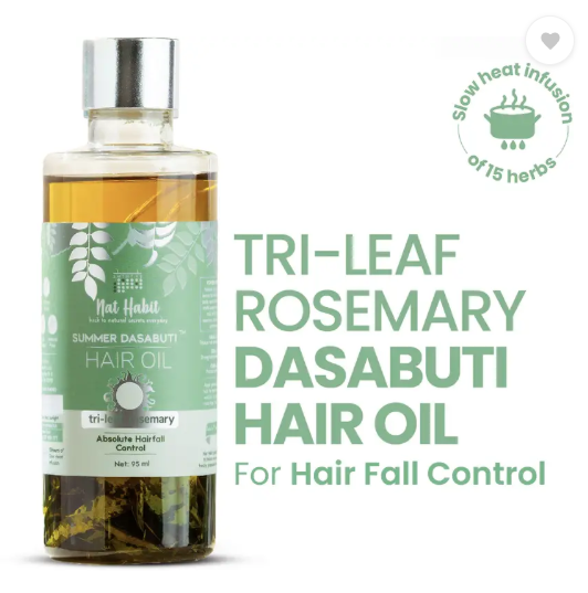 Nat Habit Rosemary Oil For Hair Fall Control & Growth, Women & Men,Ayurvedic, 100% Natural Hair Oil  (95 ml)