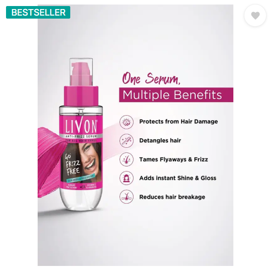 LIVON Hair Serum For Smooth, Frizz free & Glossy Hair  (200 ml)