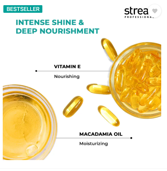 Streax Vitariche Gloss Hair Serum - Vitamin E & Macadamia Oil  (200 ml)