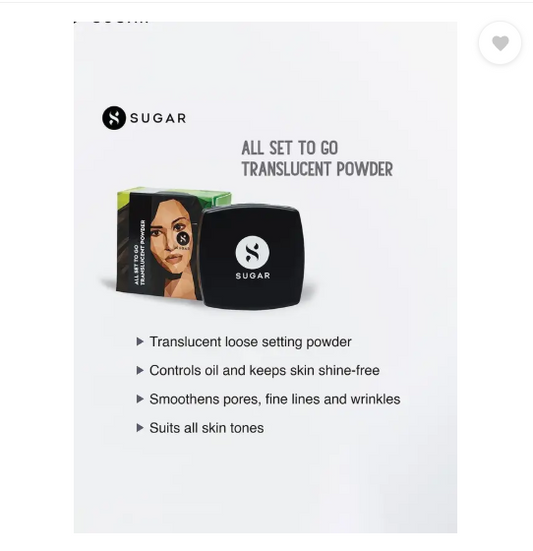 SUGAR Cosmetics All Set To Go Translucent Powder Compact  (Translucent Powder, 7 g)