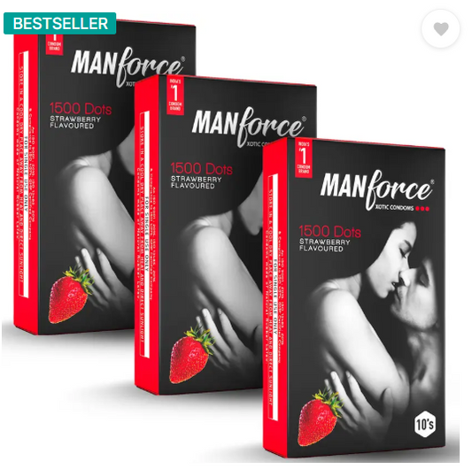 MANFORCE Strawberry Condom  (Set of 3, 30 Sheets)