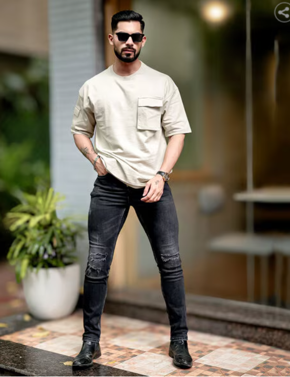 MANIAC Men Oversized Fit T-shirt