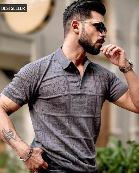 MANIAC Men Slim Fit Polo T-shirt