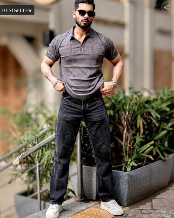 MANIAC Men Slim Fit Polo T-shirt