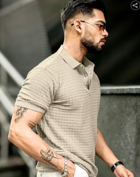 MANIAC Men Slim Fit Polo T-Shirt with Short Sleeves