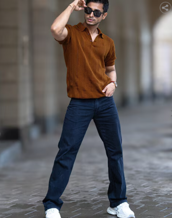 MANIAC Men Slim Fit Polo T-Shirt with Short Sleeves