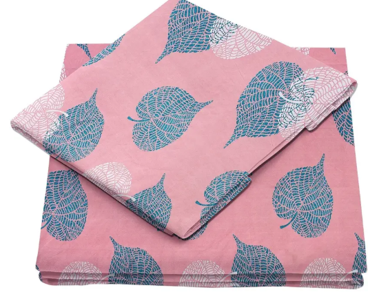 VAS COLLECTIONS 144 TC Microfiber Crib Abstract Flat Bedsheet  (Pack of 1, Pink)
