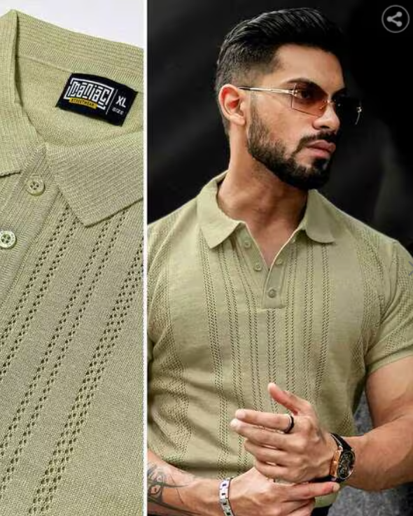MANIAC Men Slim Fit Polo T-Shirt