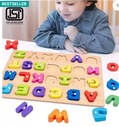 BOZICA Wooden Educational Creative learning A To Z English Alphabets Board Puzzle  (Multicolor)