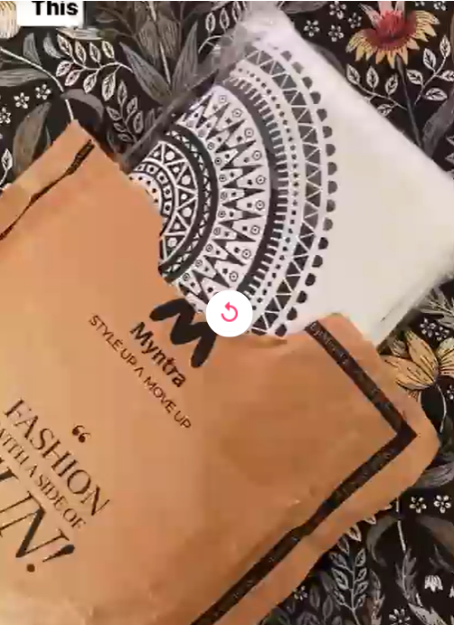 URBAN SPACE |  Boho Black & White Ethnic Motifs Printed Cotton Window Curtain