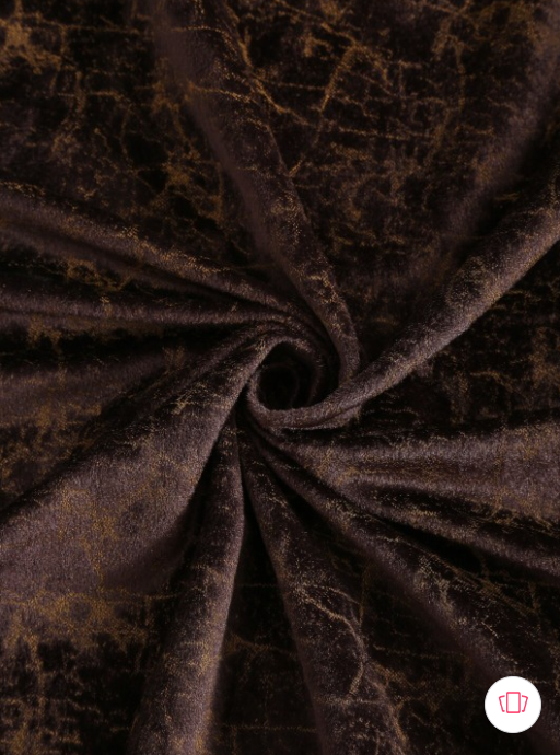 Cortina | Brown Set of 2 Abstract Room Darkening Velvet Window Curtains