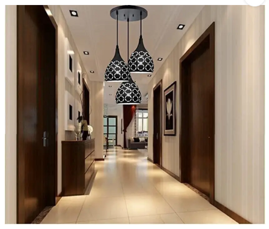 Brightlyt Decorative or Fancy Hanging Lights for Home and Restaurants Pendants Ceiling Lamp  (Black)