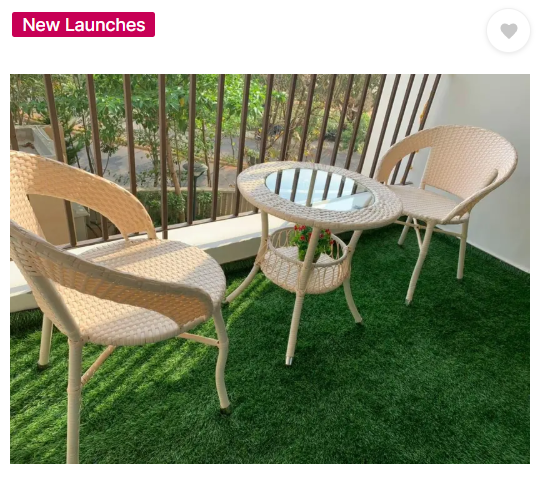 WildMonk Cane Table & Chair Set  (Finish Color - Beige, Pre-assembled)