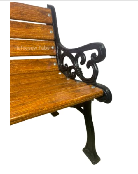 Hafeesaw Fabs Cast Iron Outdoor Garden Bench with 8 FRP Streep (3 Seater) Heavy Duty Garden Bench for Indoor & Outdoor Park | Patio | Living Room | Balcony | Society Bench | Benches Waterproof